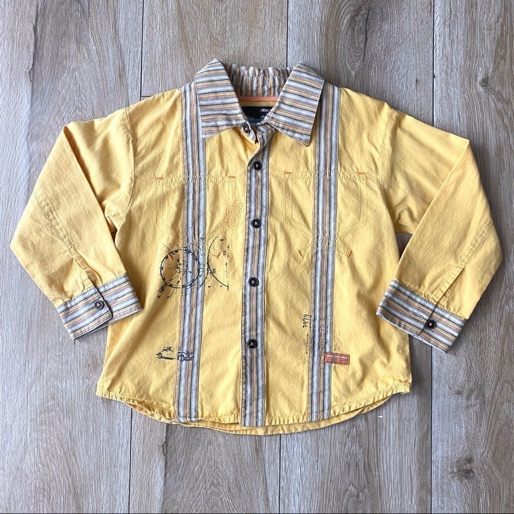 ‎Deux Par Deux Kids Casual Button Down Shirt Size 24 Months